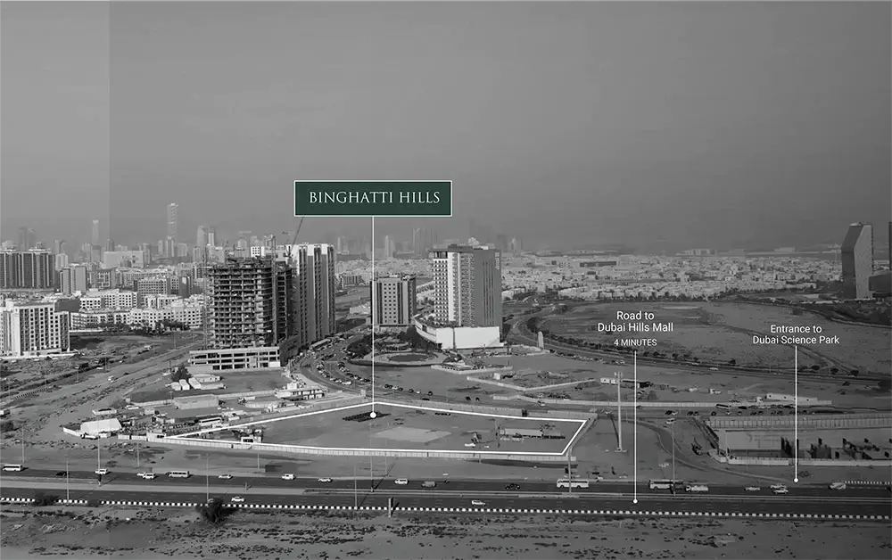 Binghatti Hills Phase 3 location