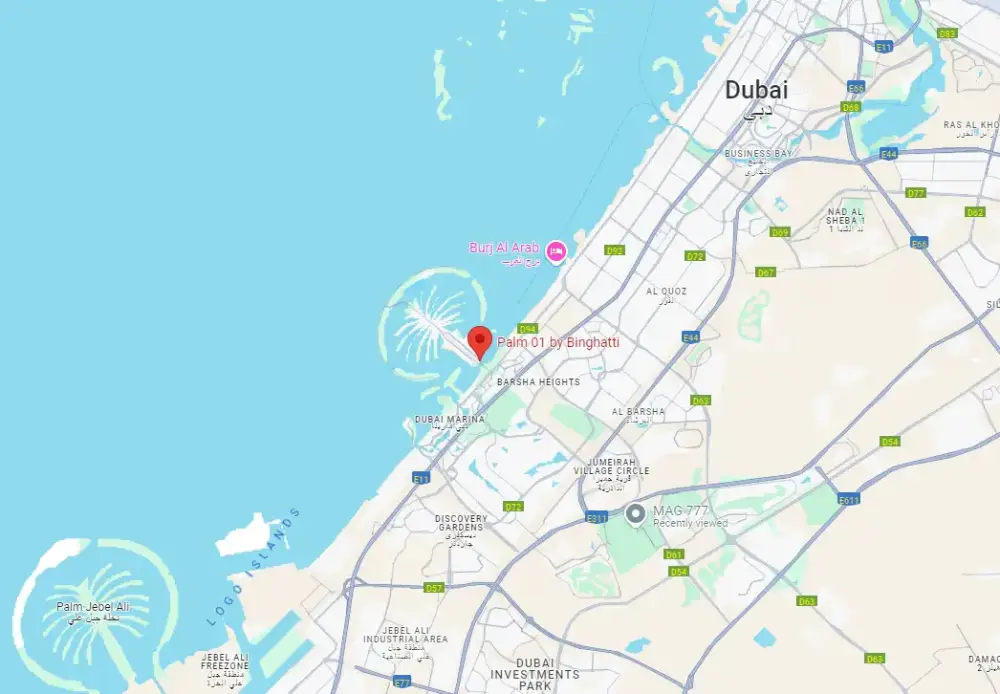 Binghatti Palm Residence location