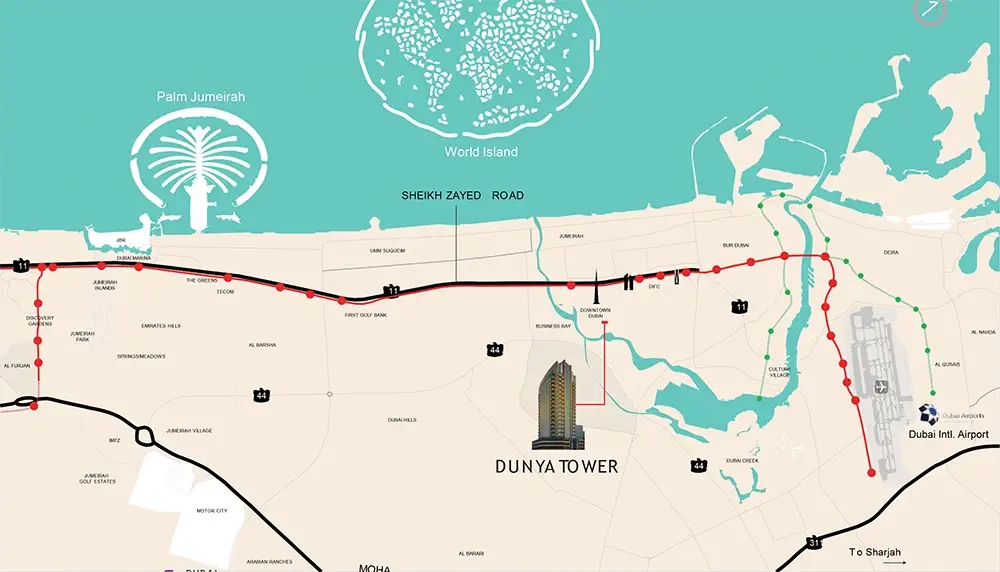 Dunya Tower Location