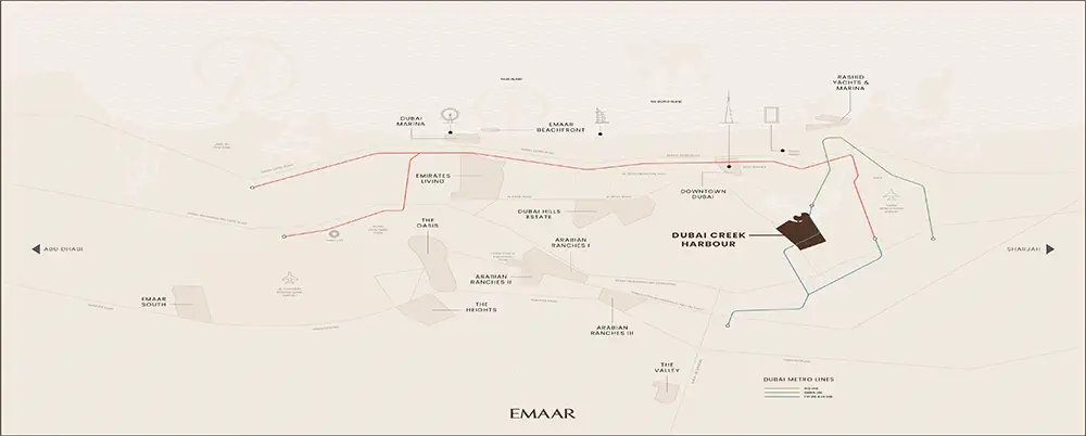 Palace Residences Creek Blue Location