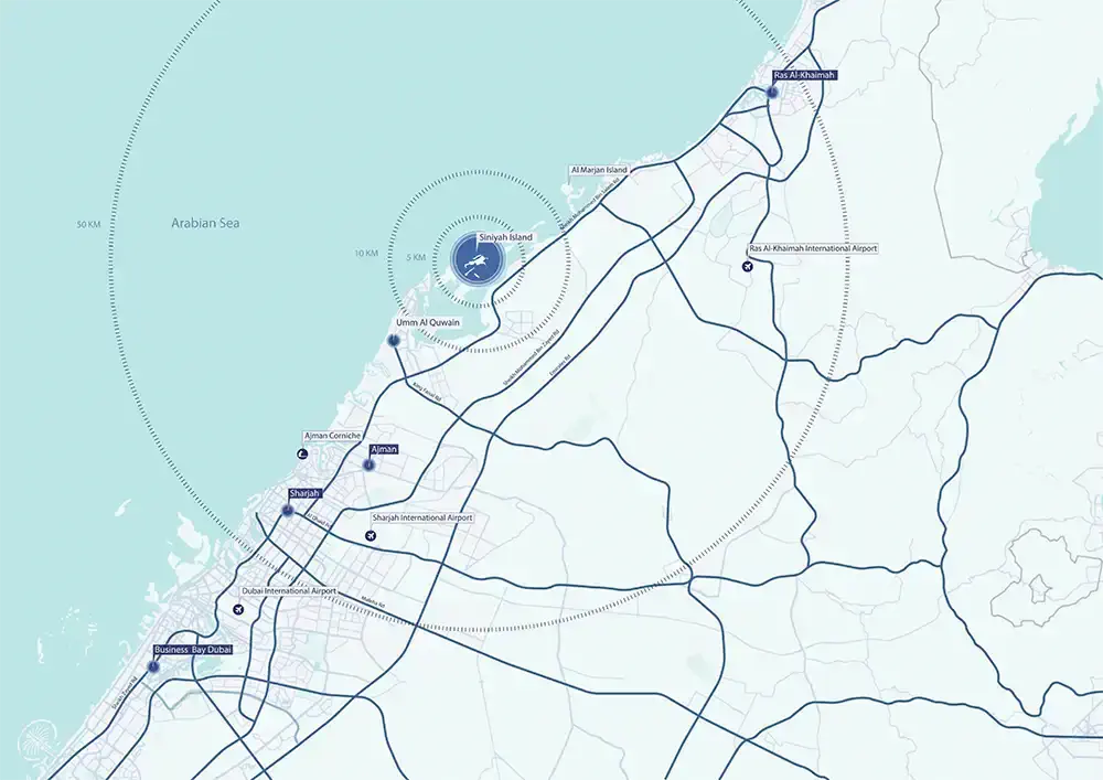 Sobha Siniya Island Villas location